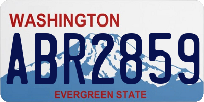 WA license plate ABR2859