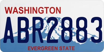 WA license plate ABR2883