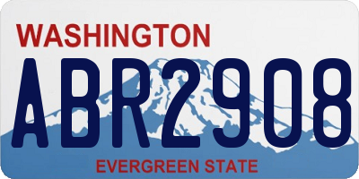 WA license plate ABR2908