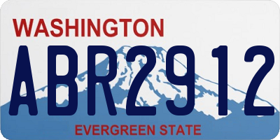 WA license plate ABR2912