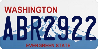 WA license plate ABR2922