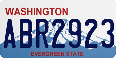 WA license plate ABR2923