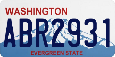 WA license plate ABR2931