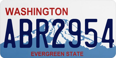 WA license plate ABR2954