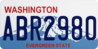 WA license plate ABR2980