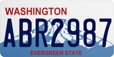 WA license plate ABR2987