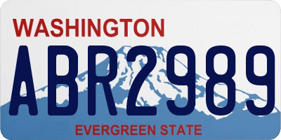 WA license plate ABR2989