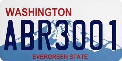 WA license plate ABR3001