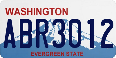 WA license plate ABR3012