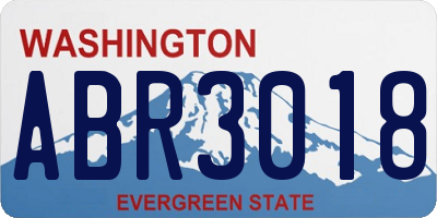 WA license plate ABR3018