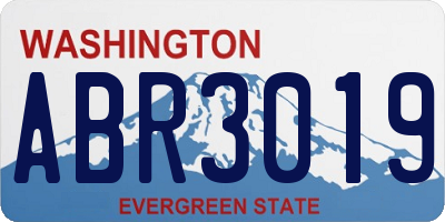WA license plate ABR3019