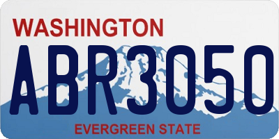 WA license plate ABR3050