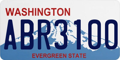 WA license plate ABR3100