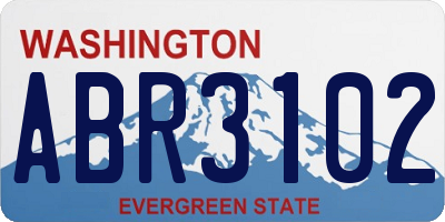 WA license plate ABR3102
