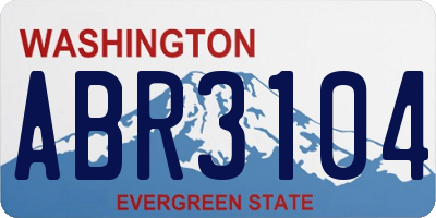 WA license plate ABR3104