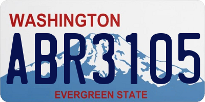 WA license plate ABR3105