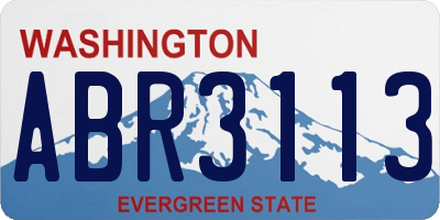 WA license plate ABR3113