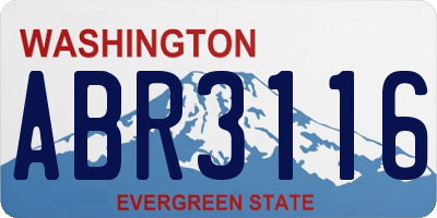 WA license plate ABR3116