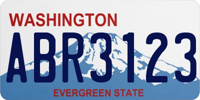 WA license plate ABR3123