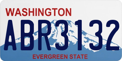 WA license plate ABR3132