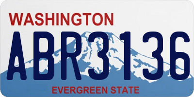 WA license plate ABR3136