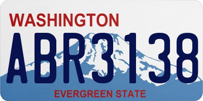 WA license plate ABR3138
