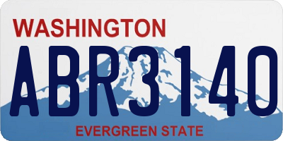 WA license plate ABR3140