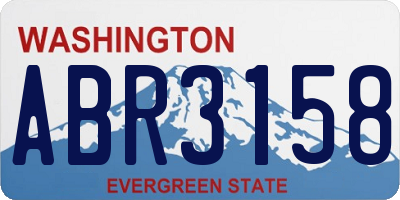 WA license plate ABR3158