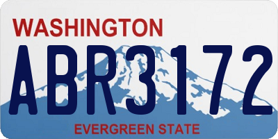WA license plate ABR3172