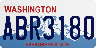 WA license plate ABR3180