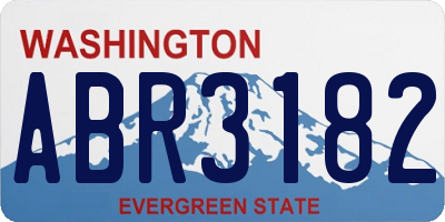 WA license plate ABR3182