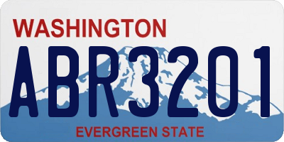 WA license plate ABR3201