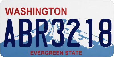 WA license plate ABR3218