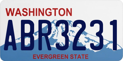 WA license plate ABR3231