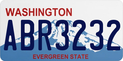 WA license plate ABR3232