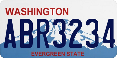 WA license plate ABR3234