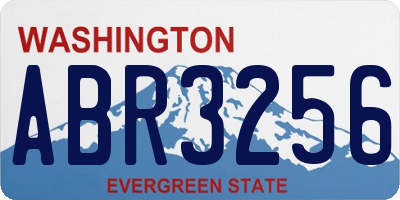 WA license plate ABR3256