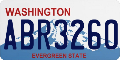 WA license plate ABR3260