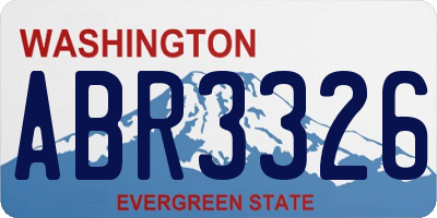 WA license plate ABR3326