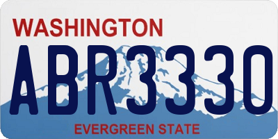 WA license plate ABR3330