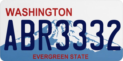 WA license plate ABR3332