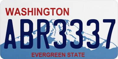 WA license plate ABR3337