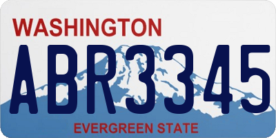 WA license plate ABR3345