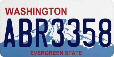 WA license plate ABR3358