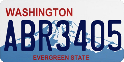 WA license plate ABR3405
