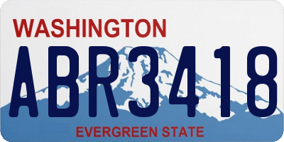 WA license plate ABR3418
