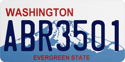 WA license plate ABR3501