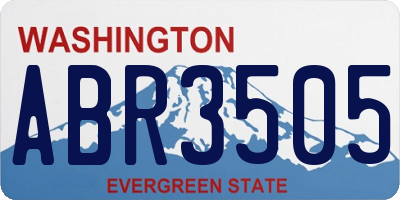 WA license plate ABR3505