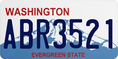 WA license plate ABR3521
