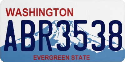 WA license plate ABR3538